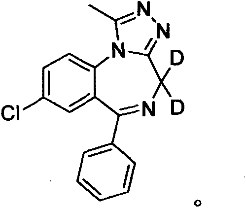 Deuterated alprazolam and preparation method thereof