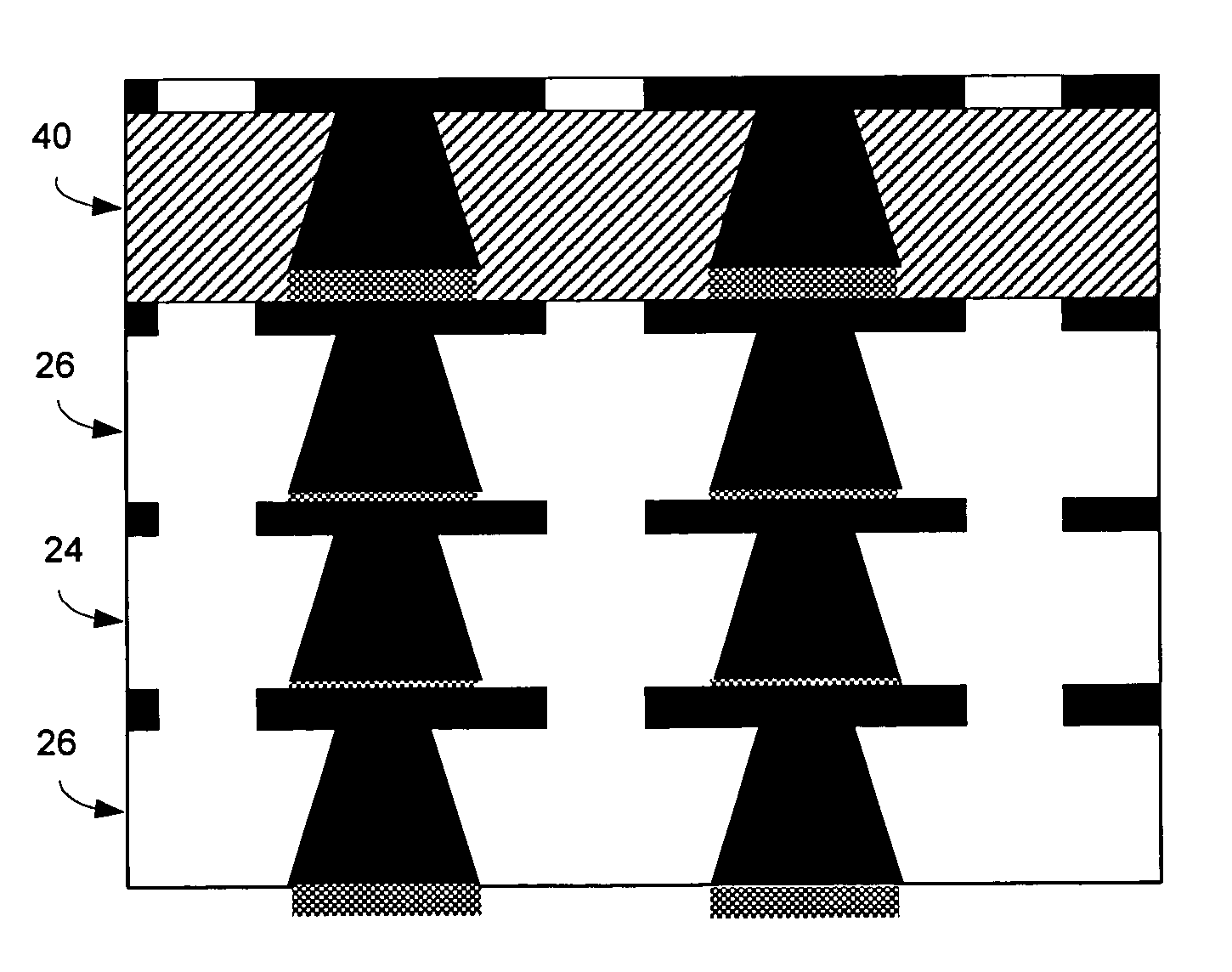 Methods for fabricating three-dimensional all organic interconnect structures