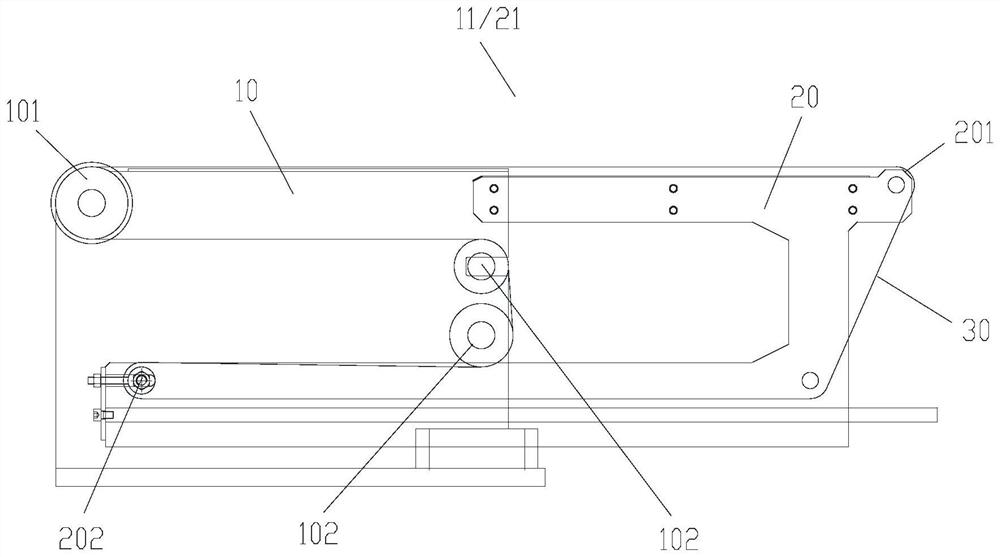 Conveying device and conveyor with same