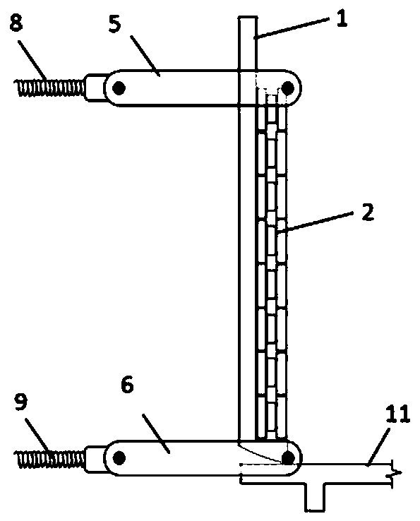 Retaining wall soil pressure model test device under plane strain condition and test method thereof