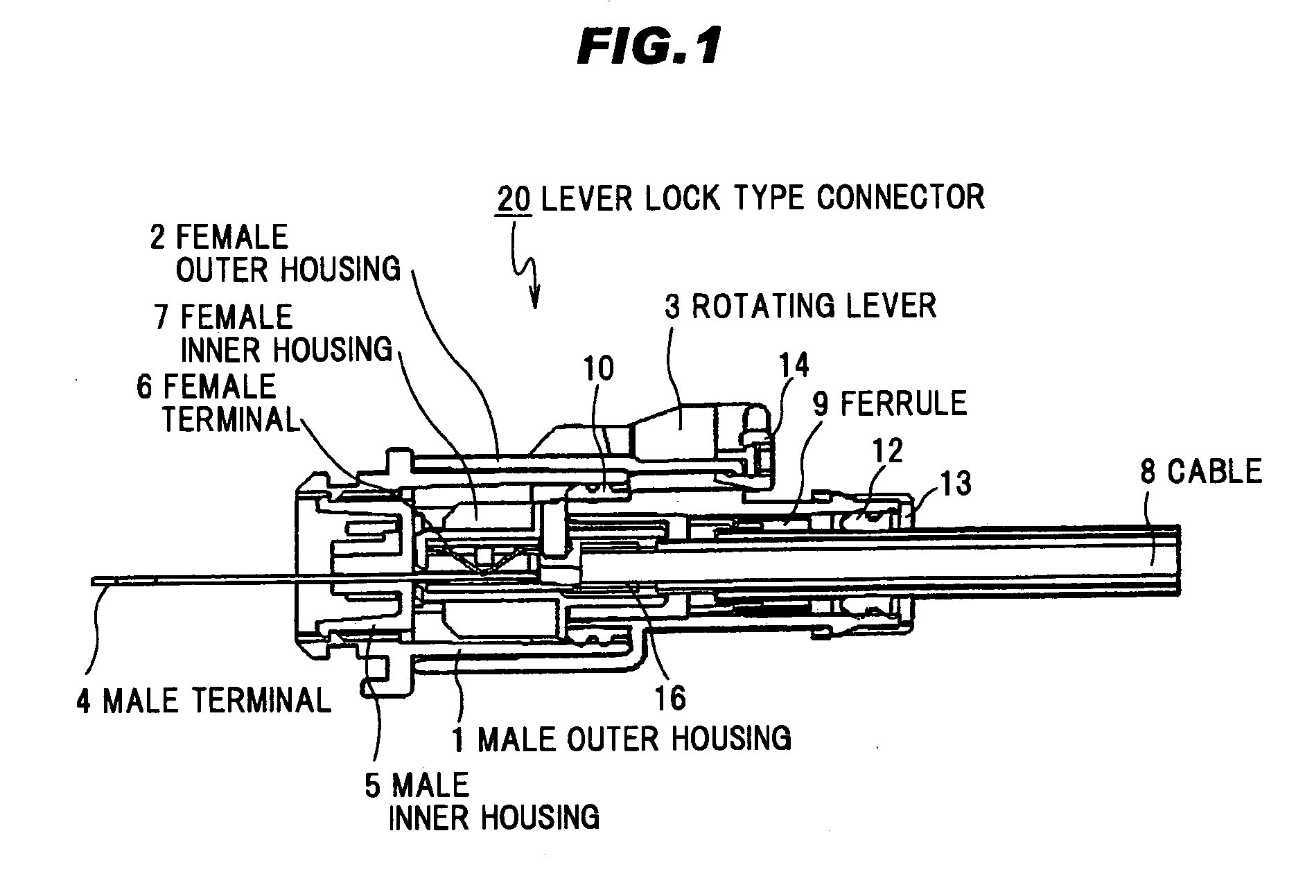 Lever lock type connector