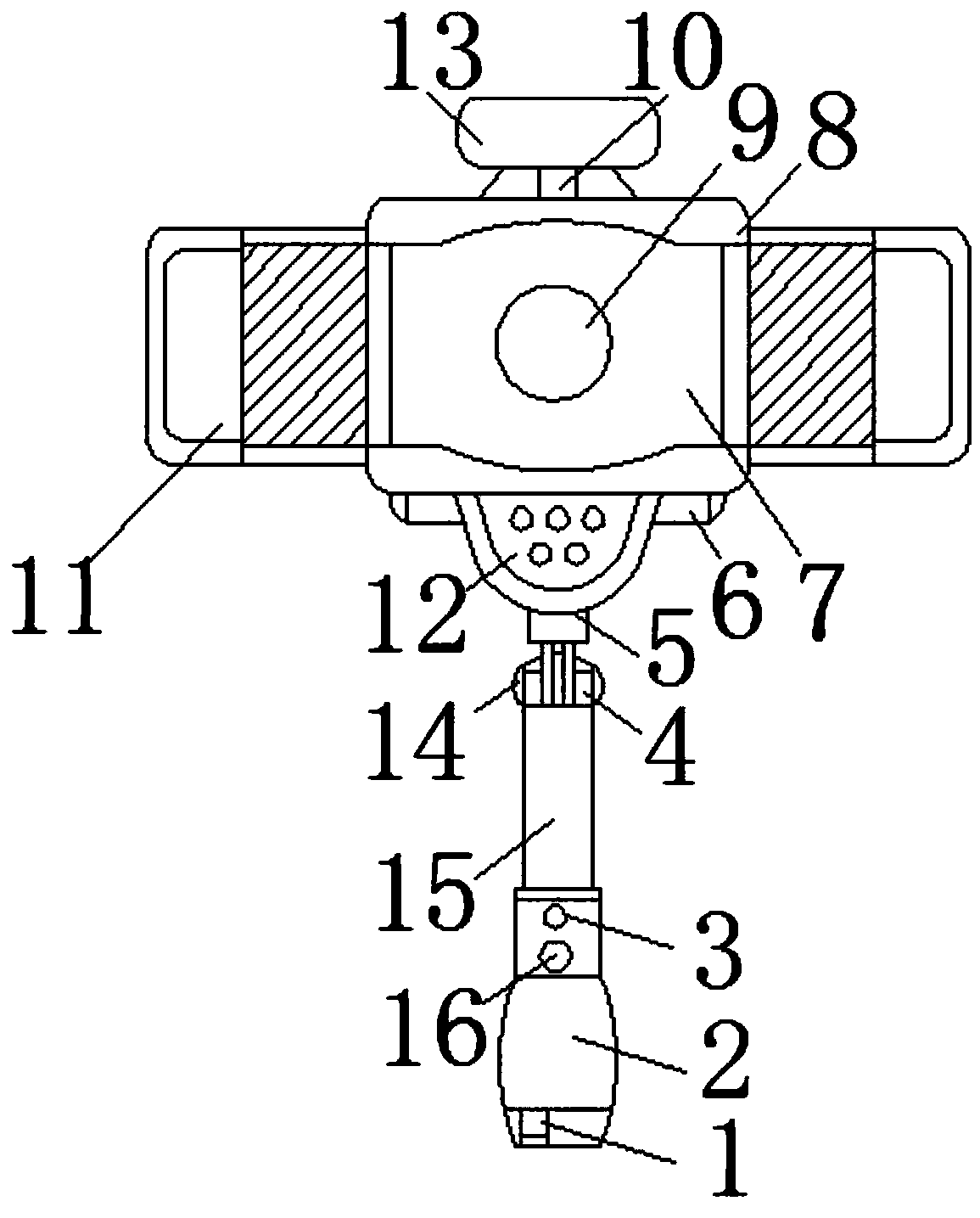 Selfie stick with light supplementing function