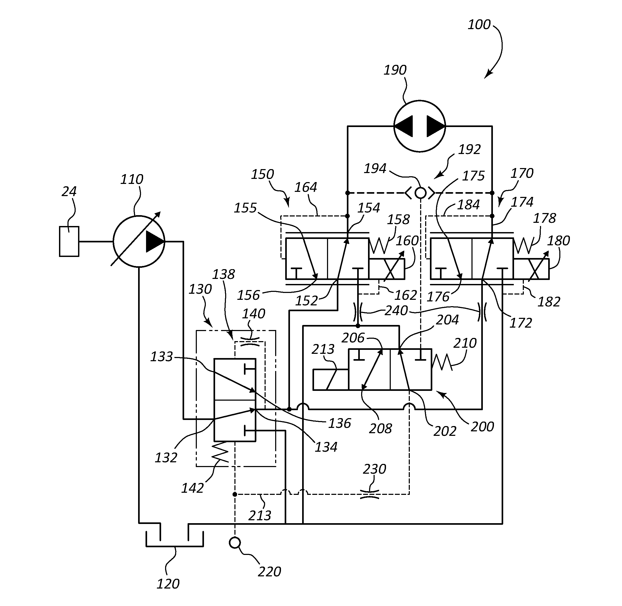 Electronically controlled hydraulic swing system