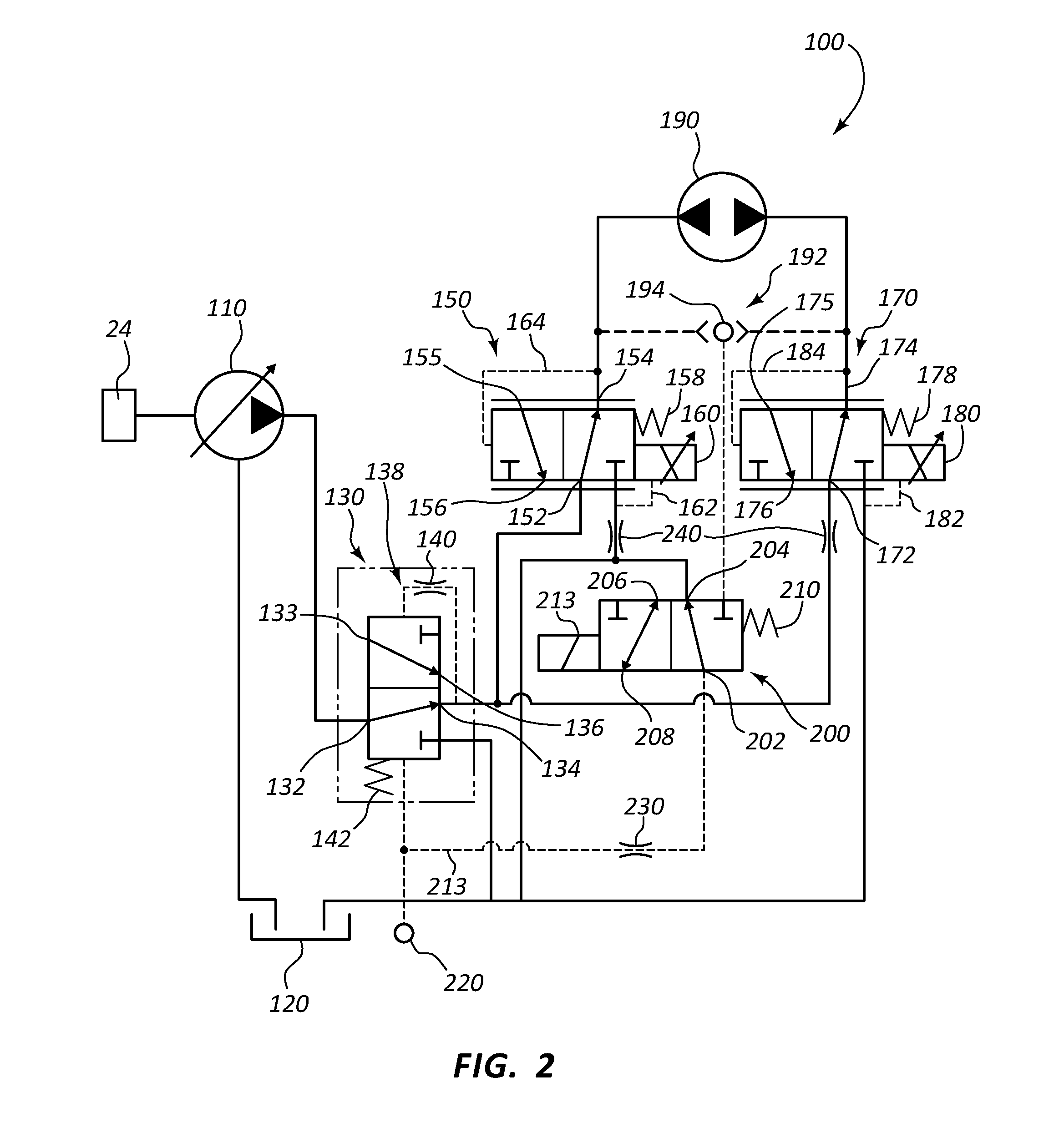 Electronically controlled hydraulic swing system