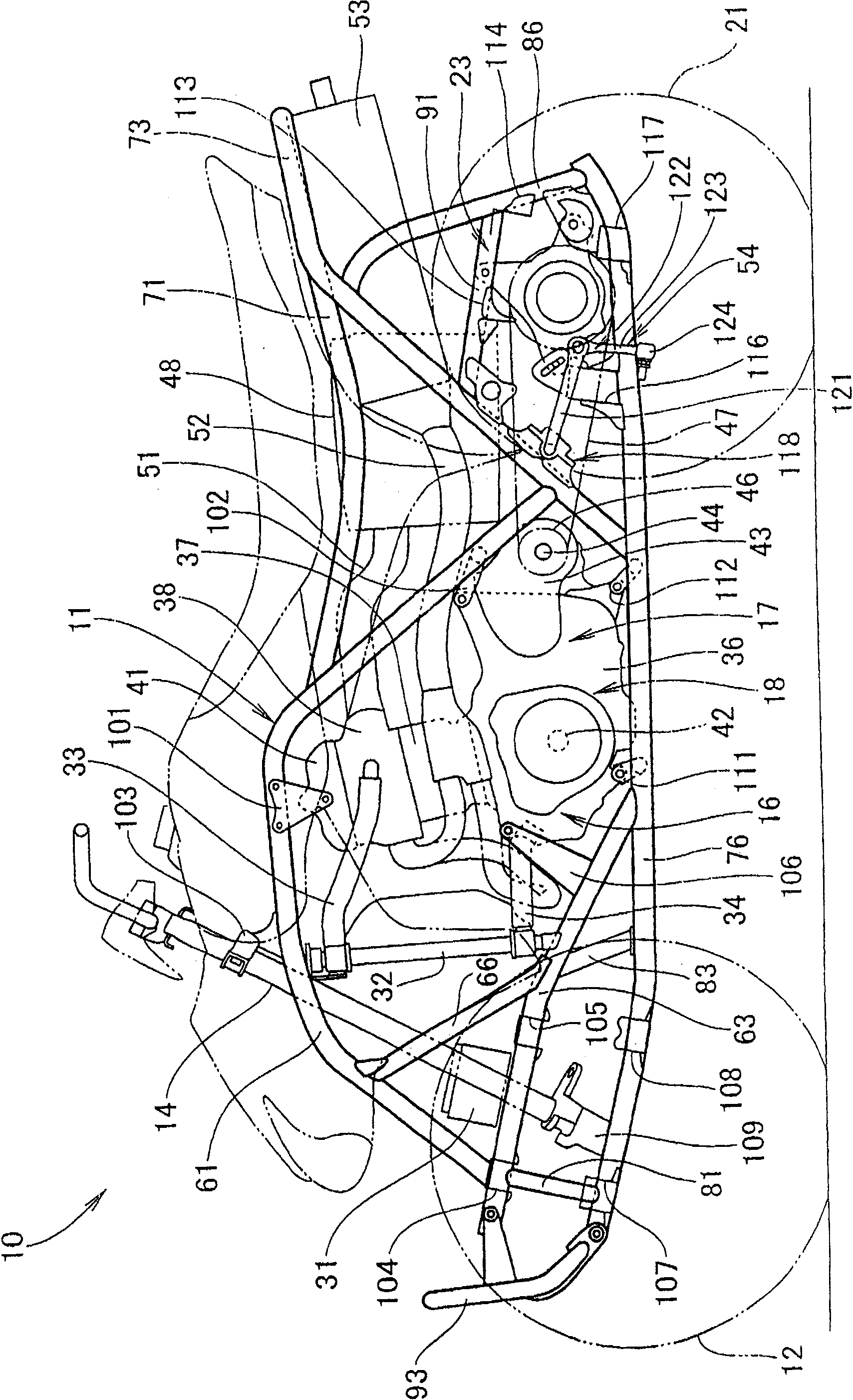 Vehicle and chain play adjusting device thereof