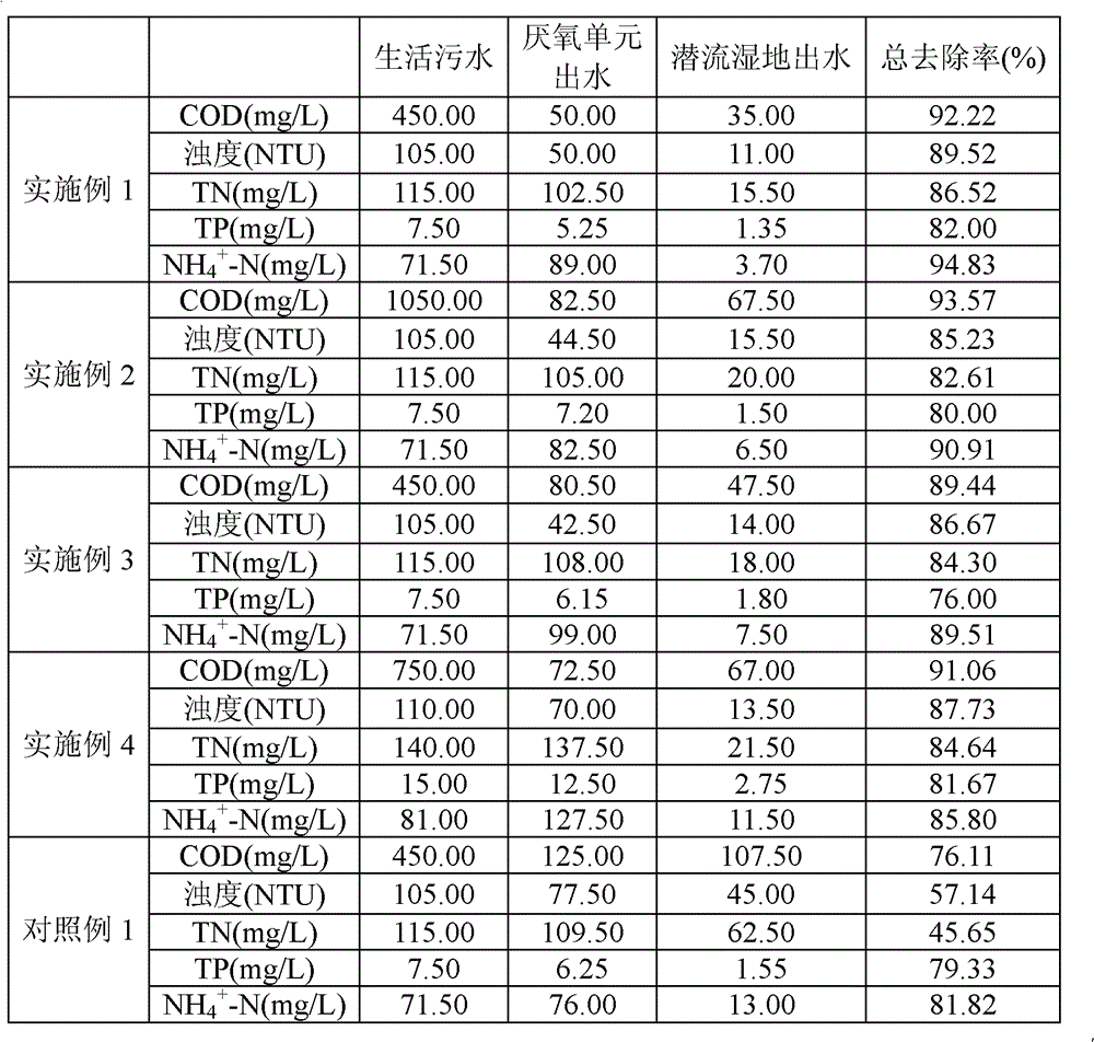 Method and device for treating domestic sewage from villages and towns