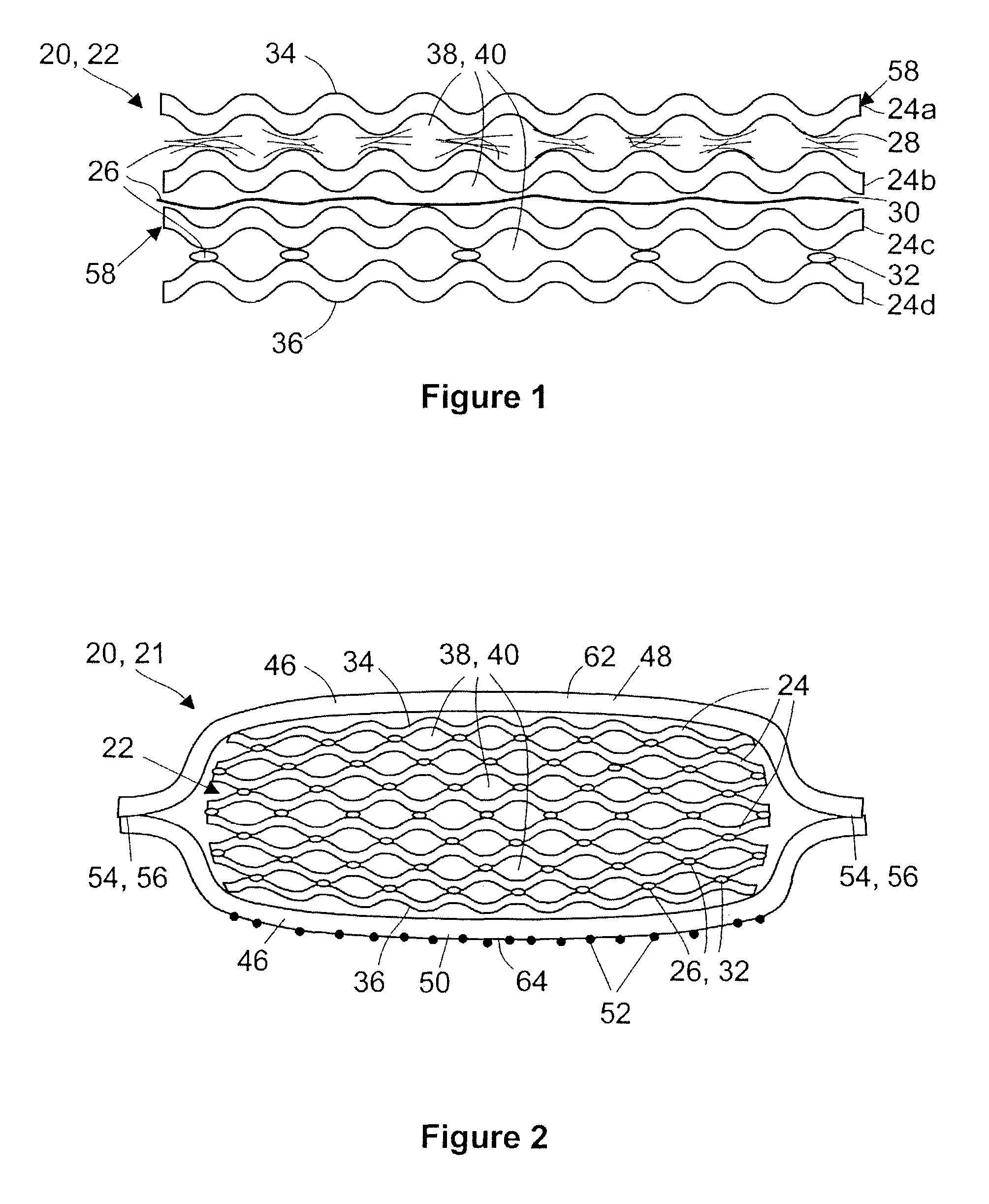 Sponge-like pad comprising paper layers and method of manufacture