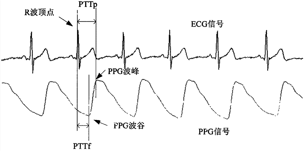 Human body artery blood pressure measuring method based on smart phone