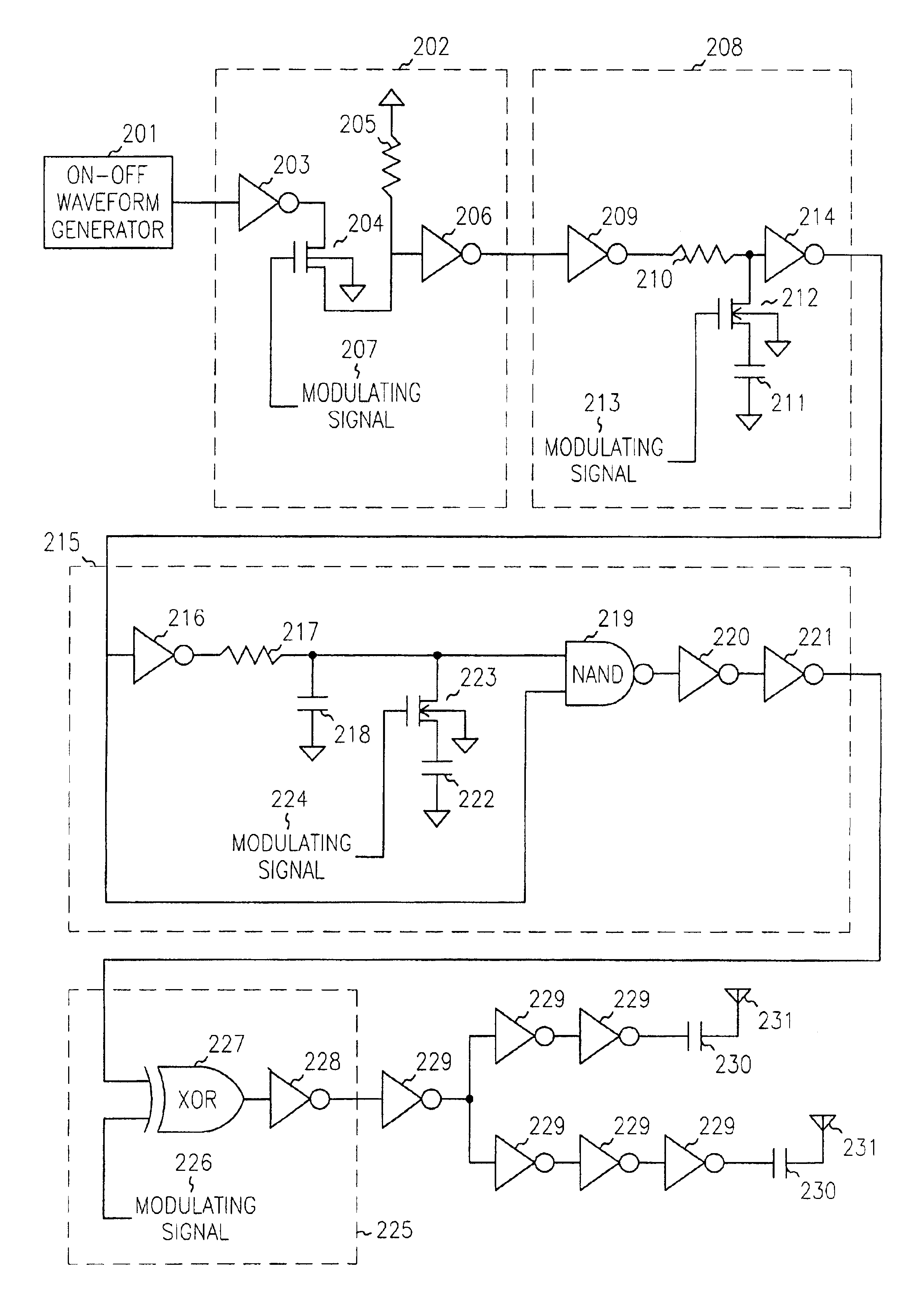 Ultra-wideband impulse generation and modulation circuit