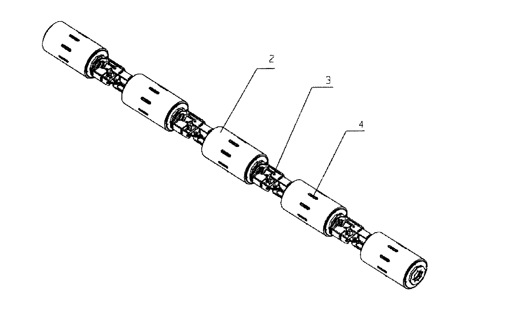 Scalable wheel type snake-shaped robot