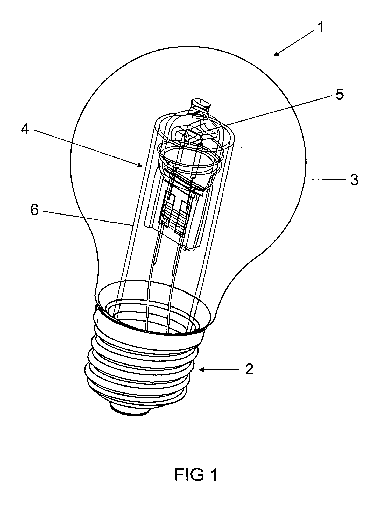 Electric lamp with an outer bulb and an integral lamp and a method for its production