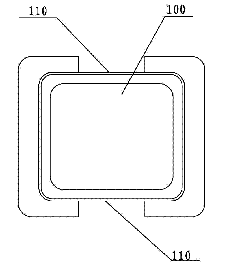 Integrated structure of double-side punching and double-side hole flanging of progressive die for double-hole shielding cover