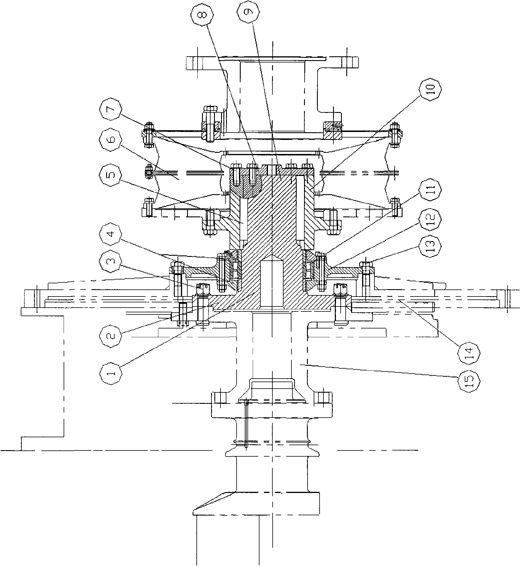 Support device for flexible coupling of diesel engine