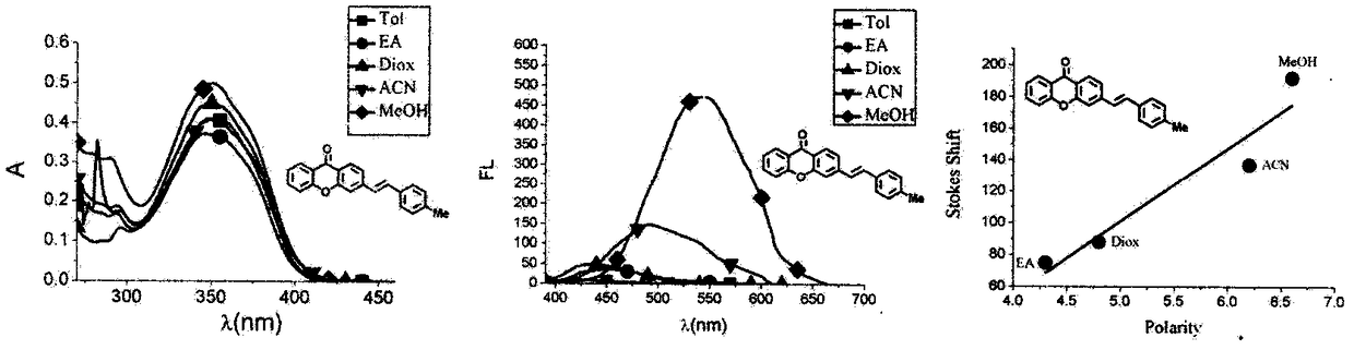 Xanthone fluorochrome and application