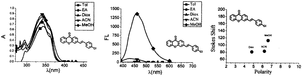 Xanthone fluorochrome and application