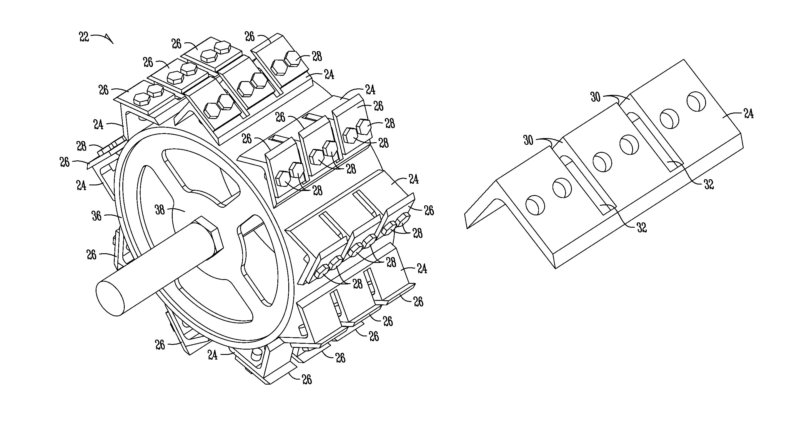 Double shear material chopper