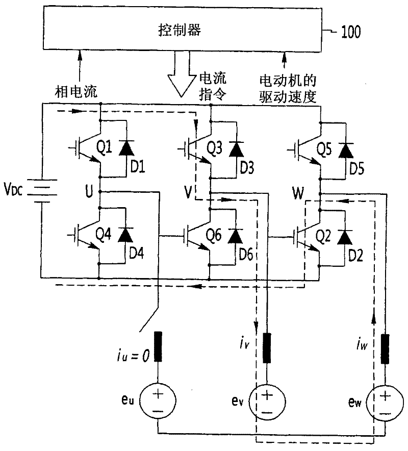 Power cable breaking detection method of motor