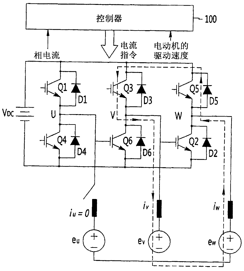 Power cable breaking detection method of motor