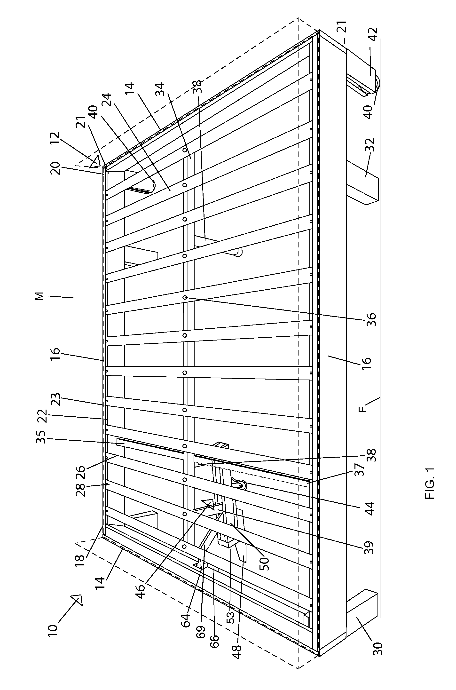 Bed frame having an integrated roller system