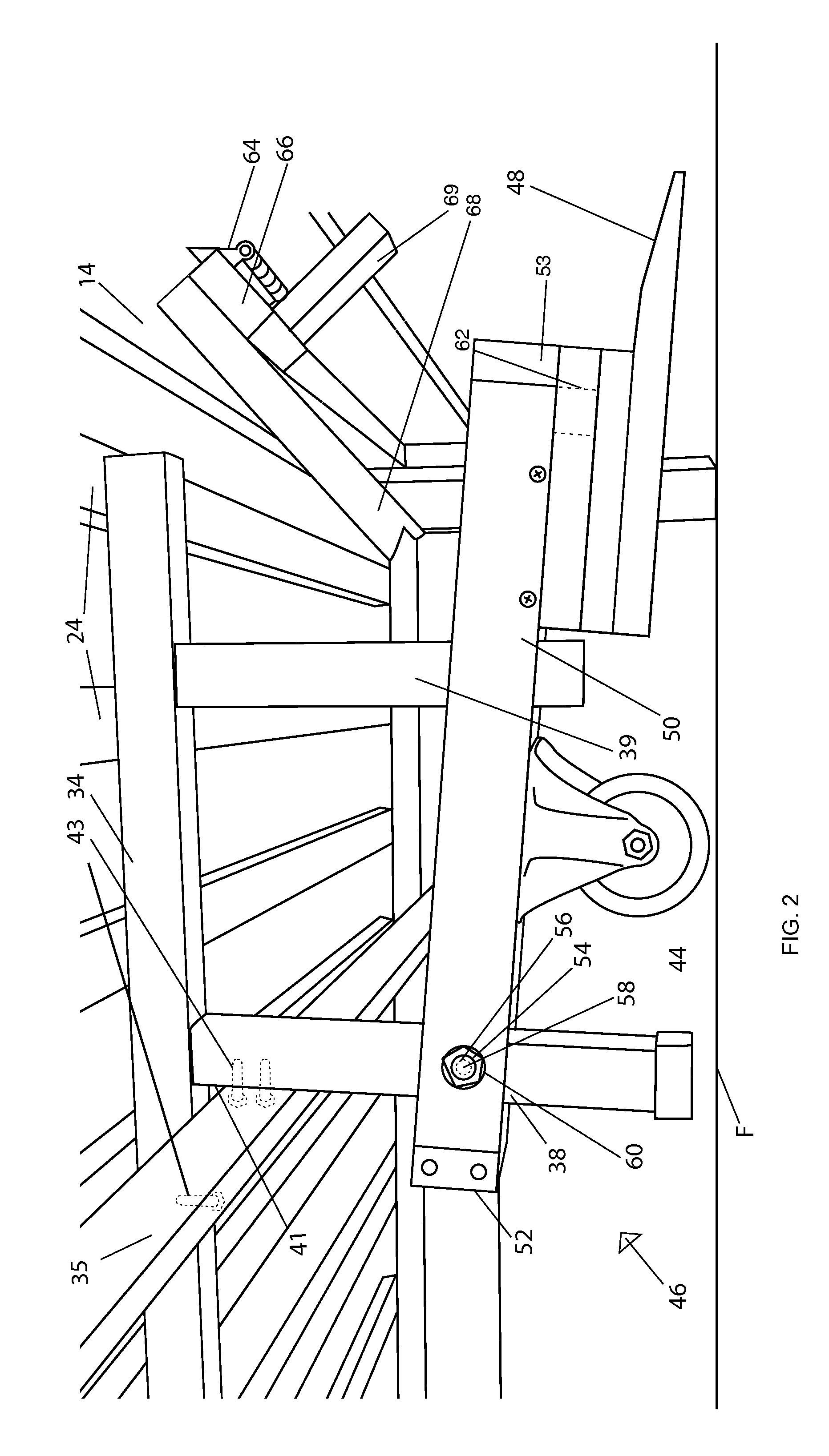 Bed frame having an integrated roller system