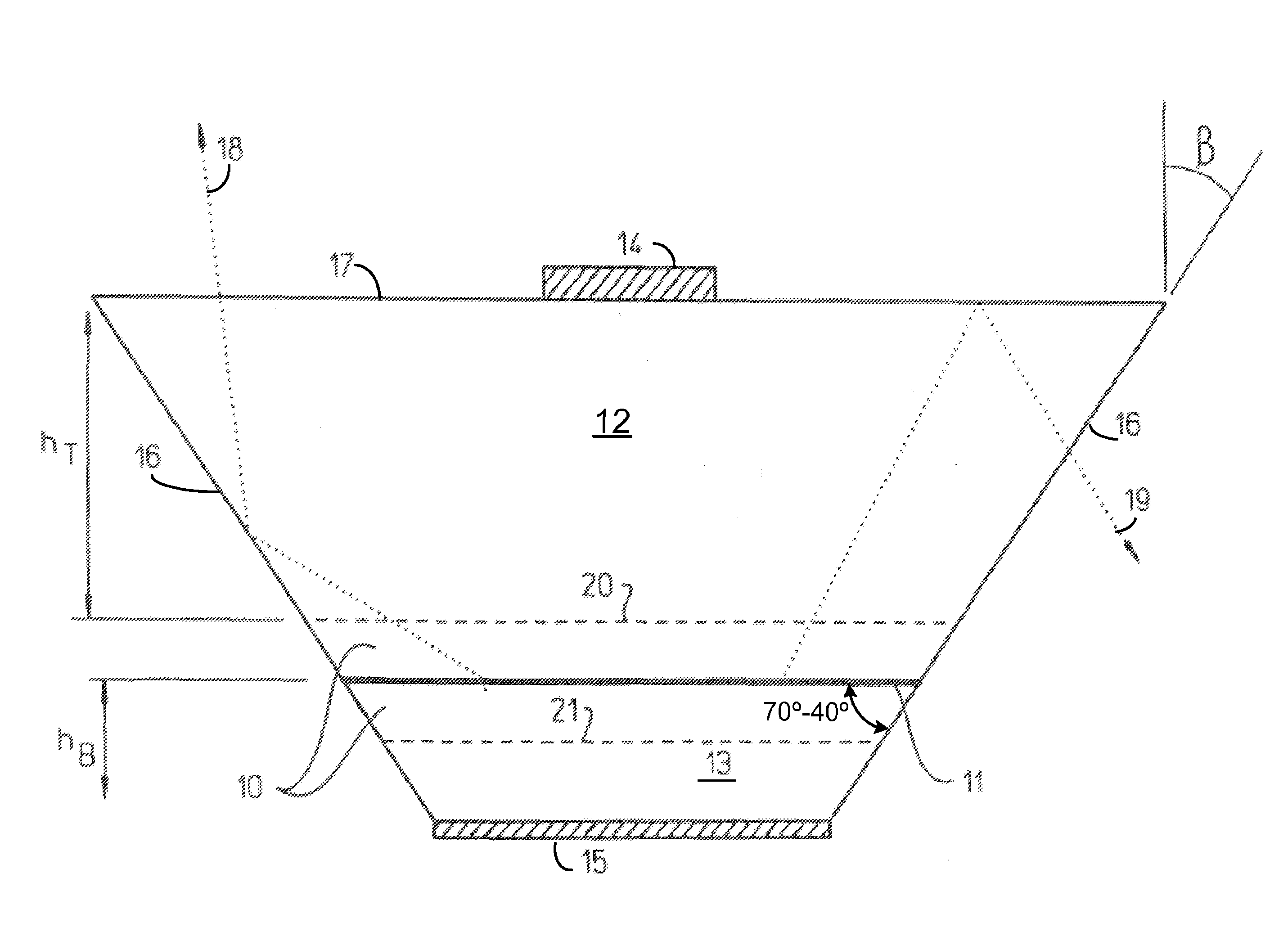 Light extraction from a semiconductor light emitting device via chip shaping