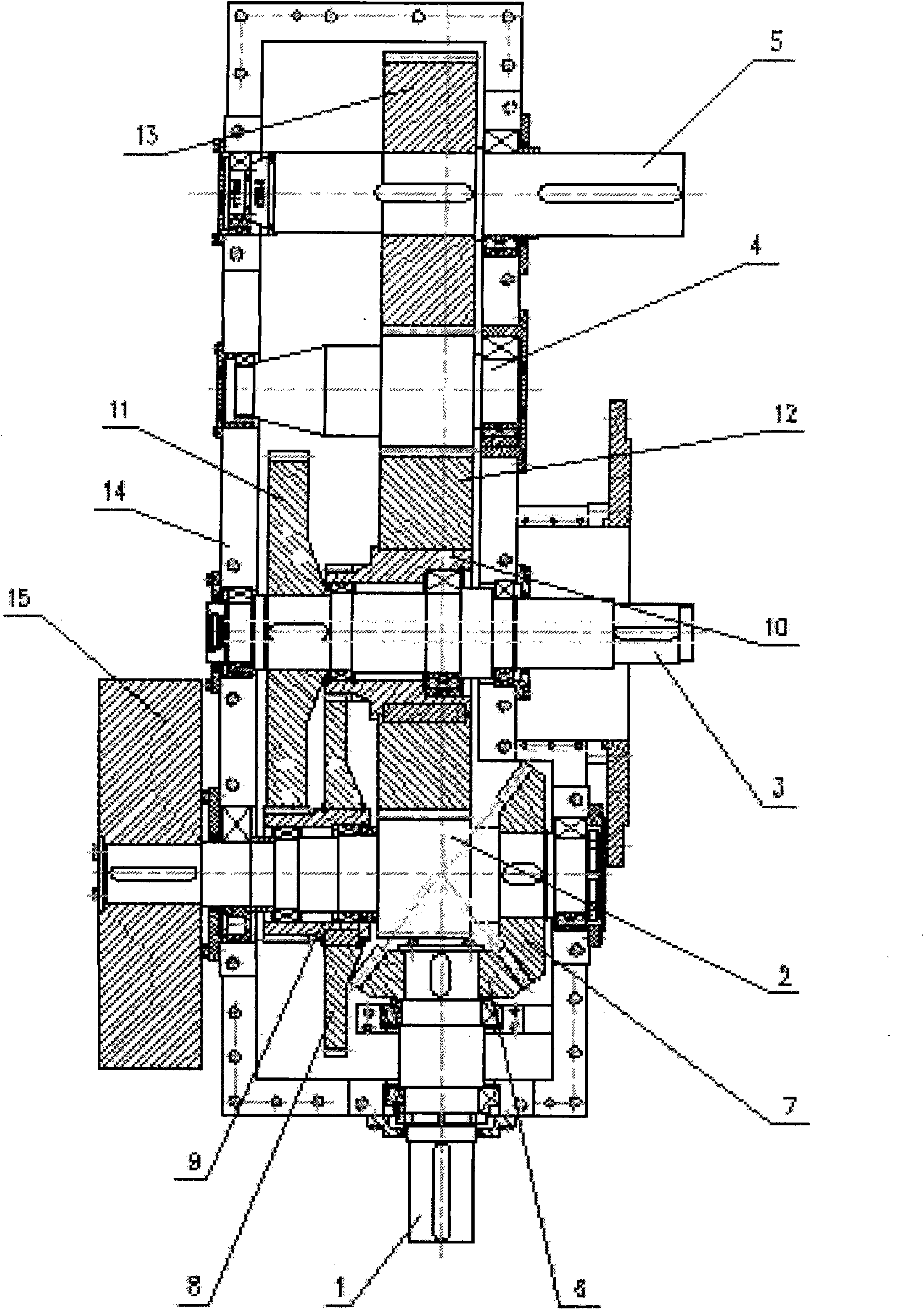 Rolling mill gear box with high-low speed output