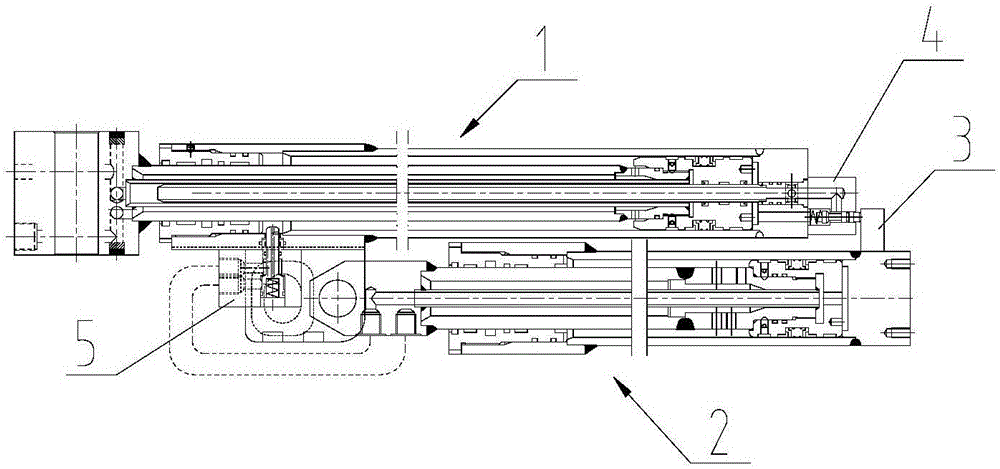 Multi-oil-cylinder sequential telescopic system and crane