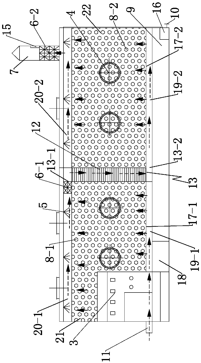 Biological trickling filter and process for treating oily sludge tail gases