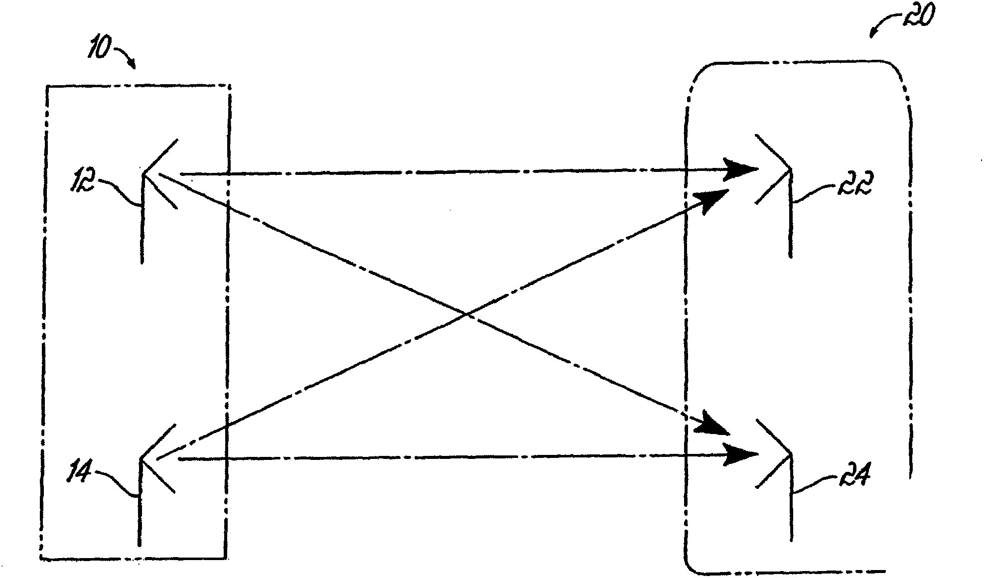 Single input single output repeater for relaying a multiple input multiple output signal