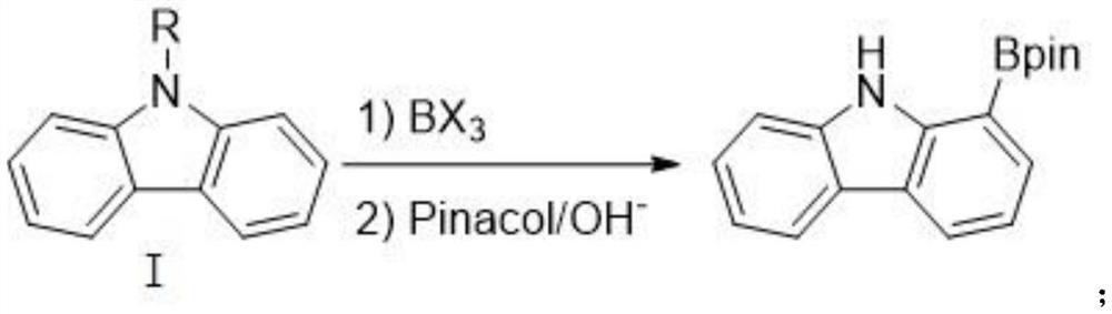 Method for synthesizing 1-carbazole-boronic acid pinacol ester through ortho-oriented boronation of amide