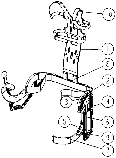 Waist-leg power-assisted supporting frame