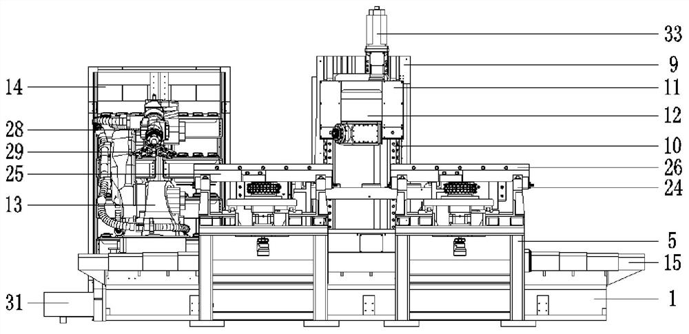 Five-axis linkage turning plate machining center and application thereof