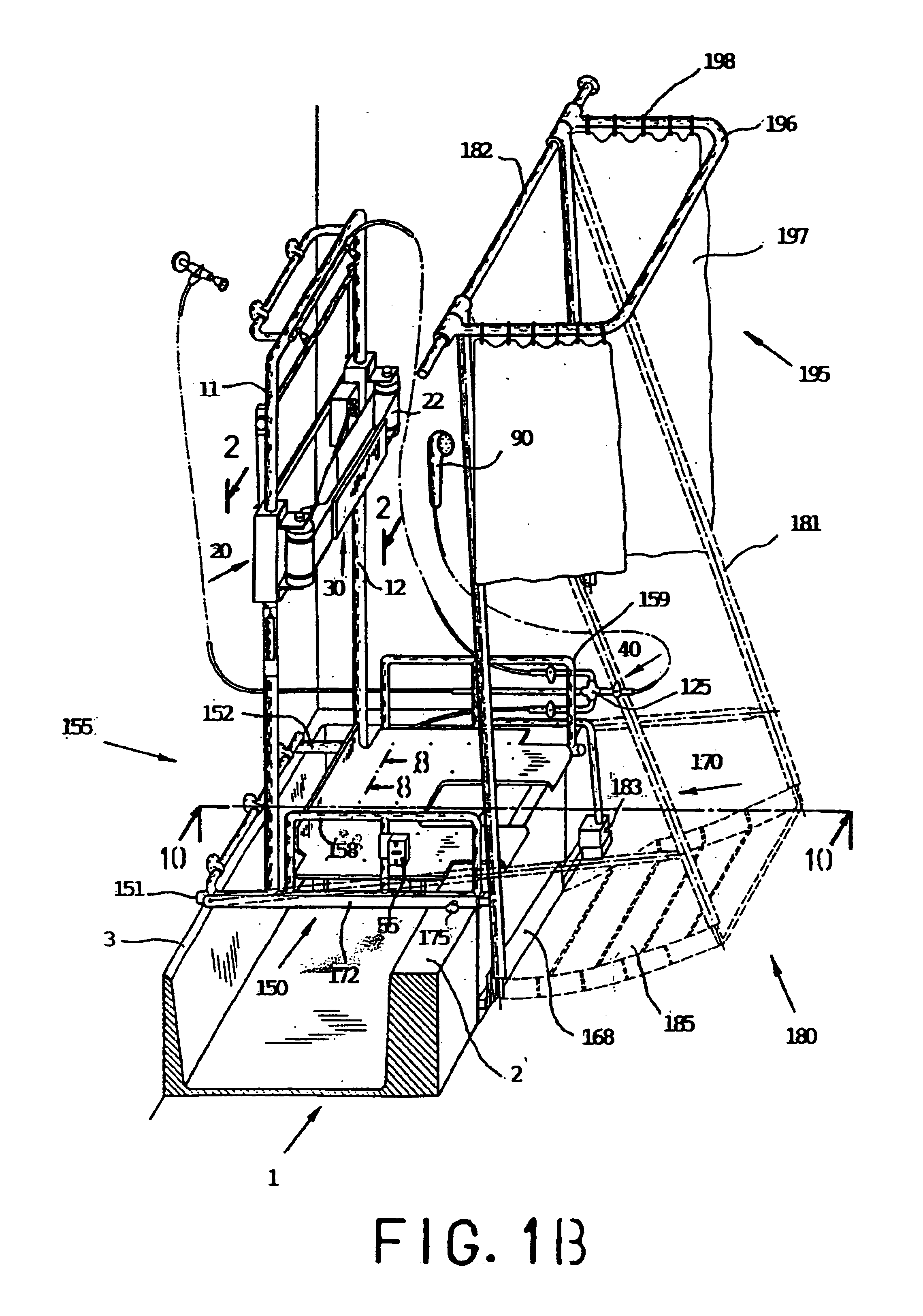 Apparatus for completely bathing oneself by users of wheelchair and an elderly, infirm people