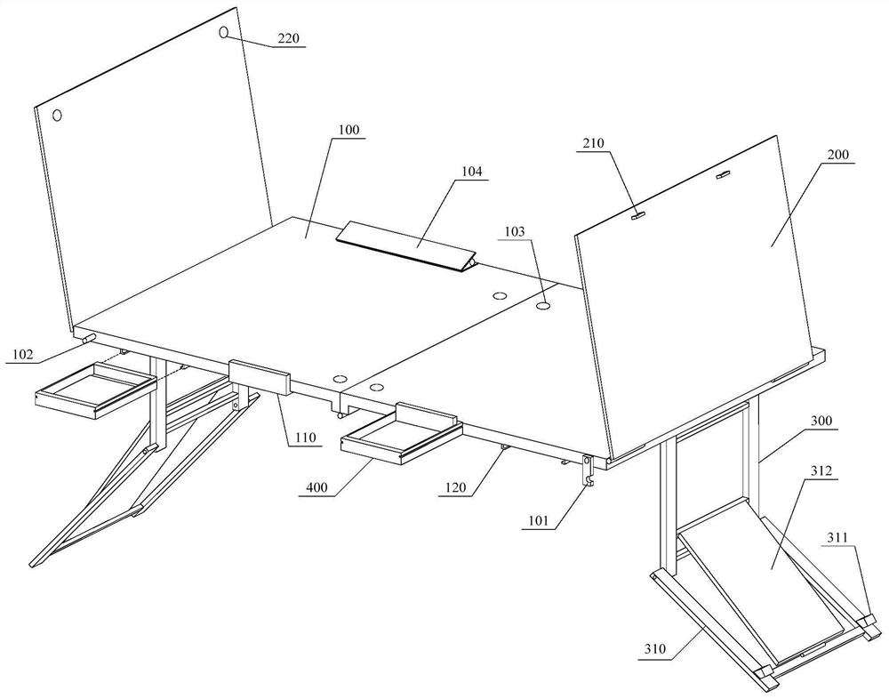 A blueprint display table for environmental design