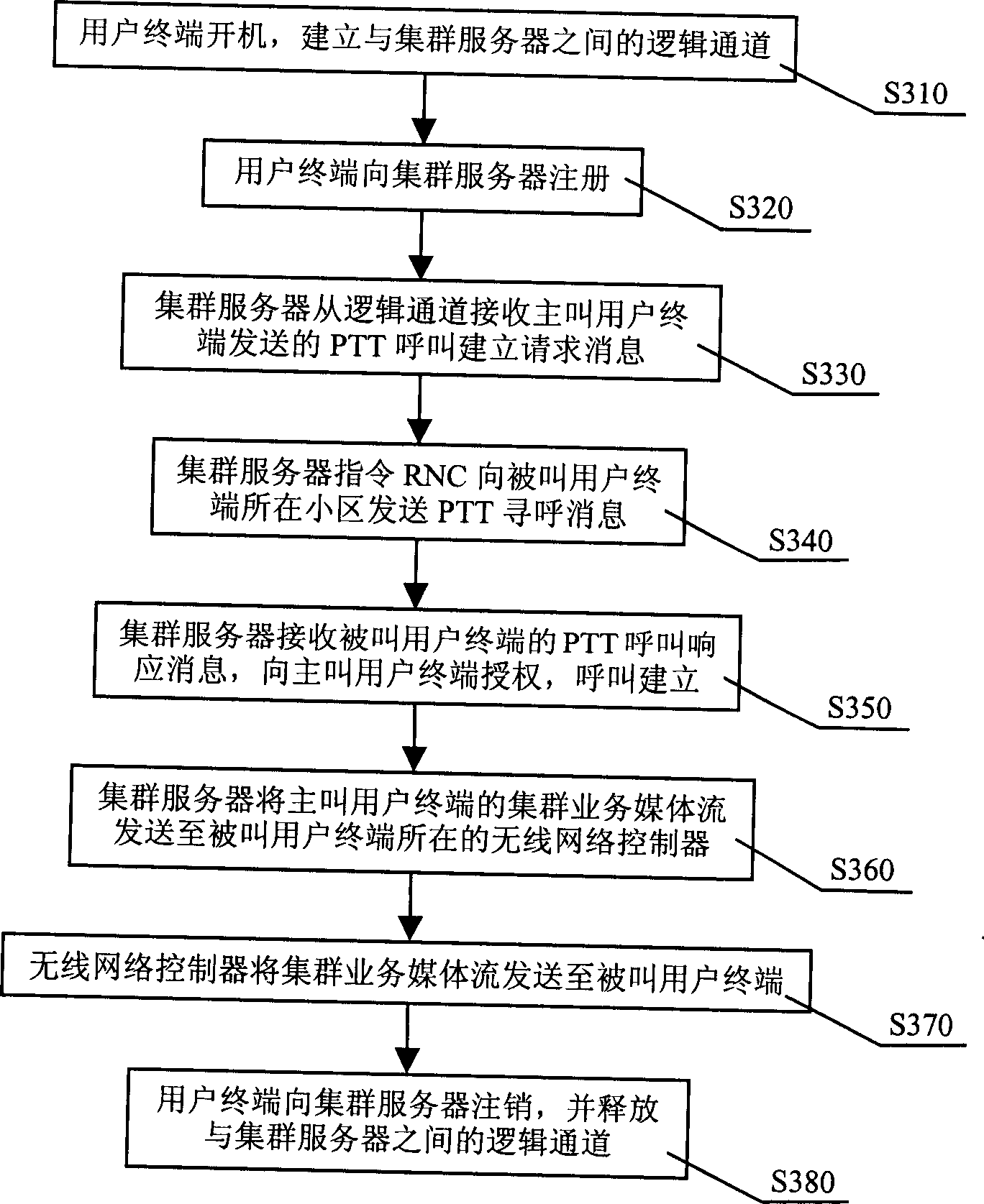 Digital cluster communication system and method for realizing cluster service