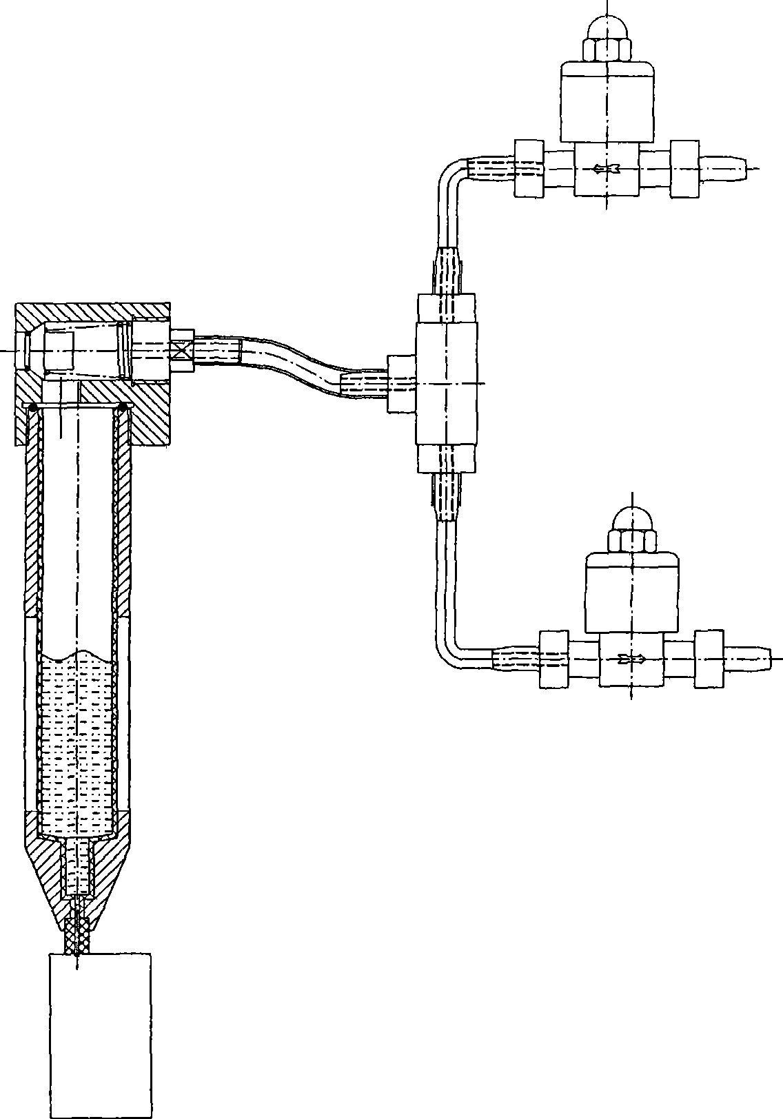 Head for injecting electrolytic solution