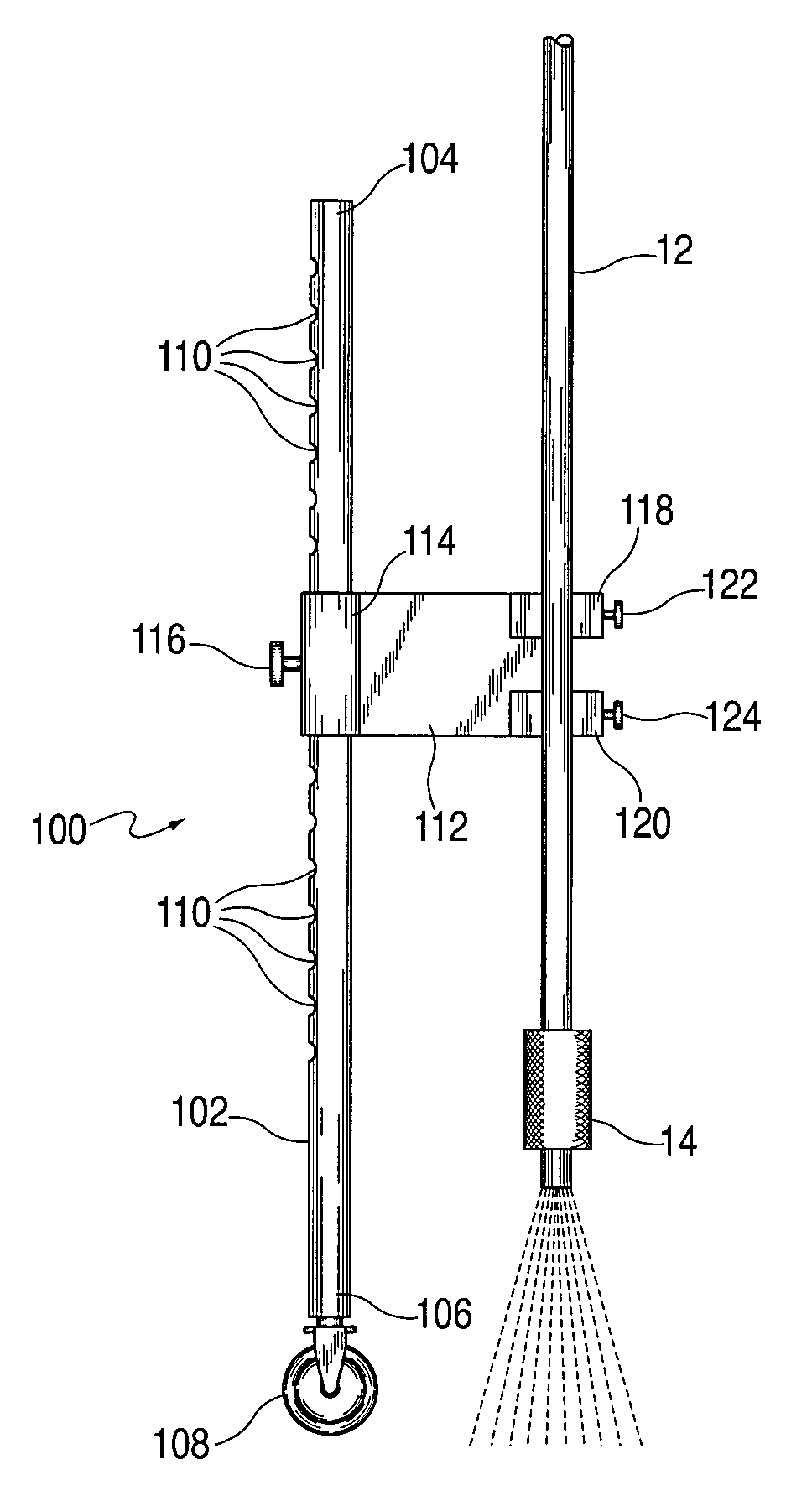 Adjustable spacer attachment for a power washer