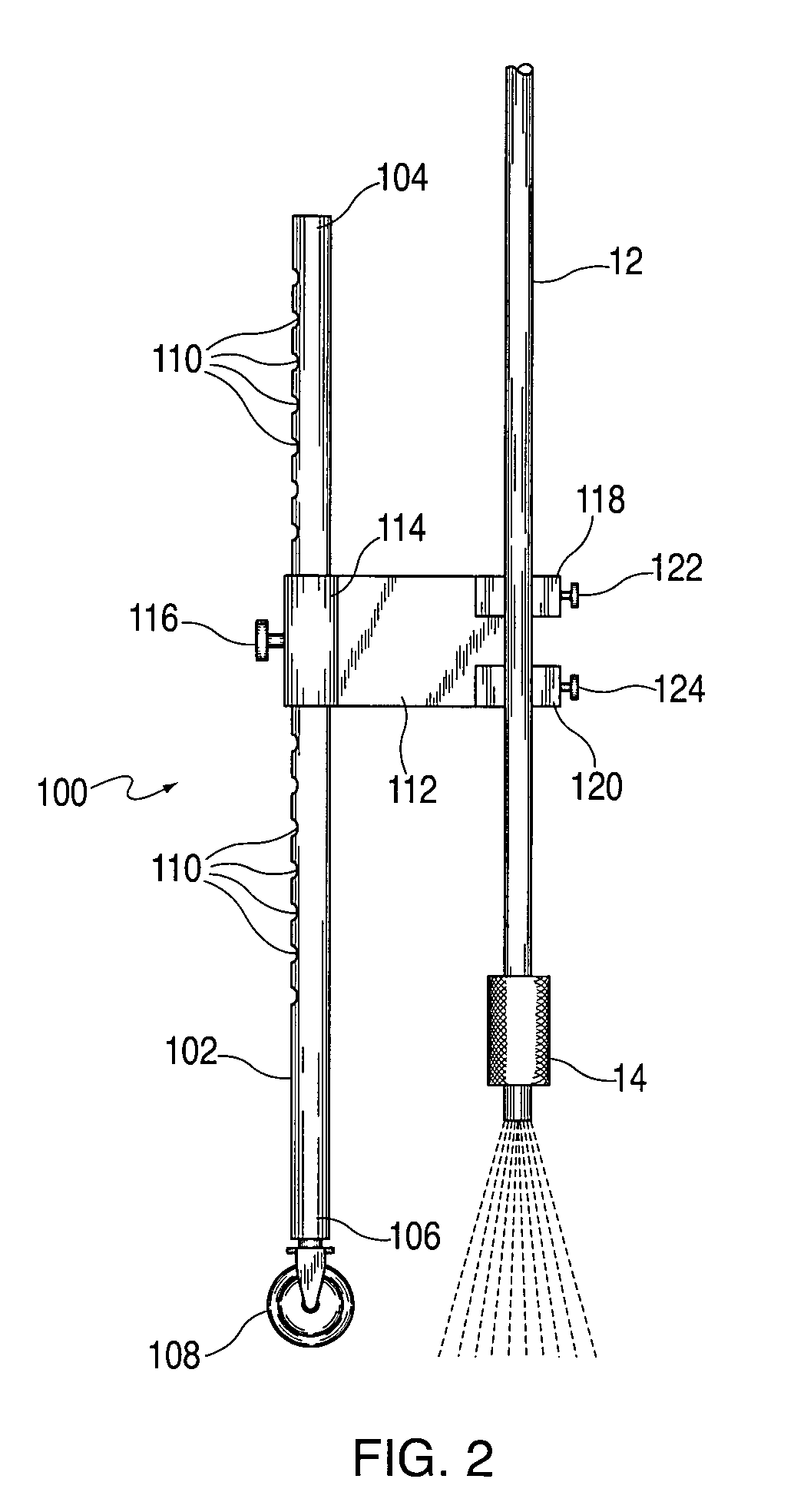 Adjustable spacer attachment for a power washer