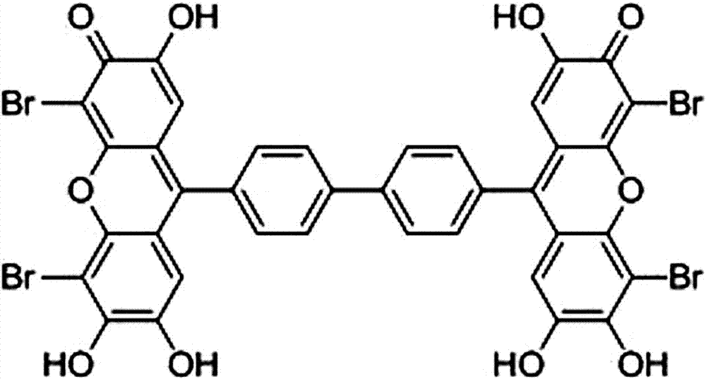 Preparation method and application of 9,9′-(4,4′-biphenyl)bisfluorone brominated reagent