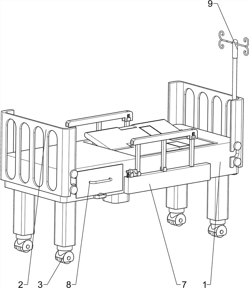 Side flapping sickbed for postoperative auxiliary nursing of hepatobiliary pancreatic surgery