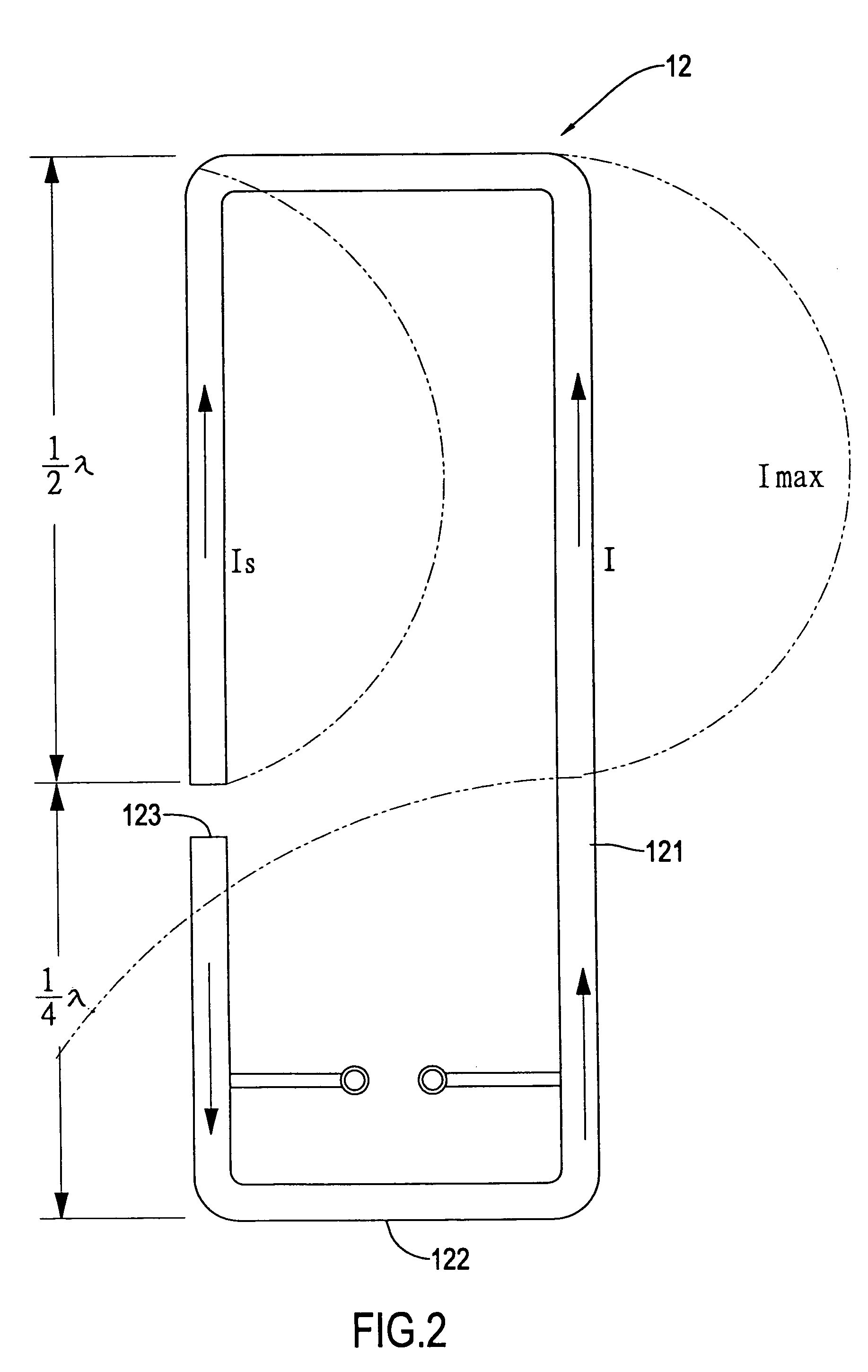 Flat indoor UHF antenna device for a digital television