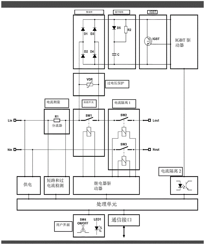 Circuit breaker with hybrid switch