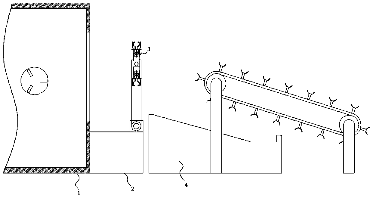 Feeding and discharging device for digital controlled lathe