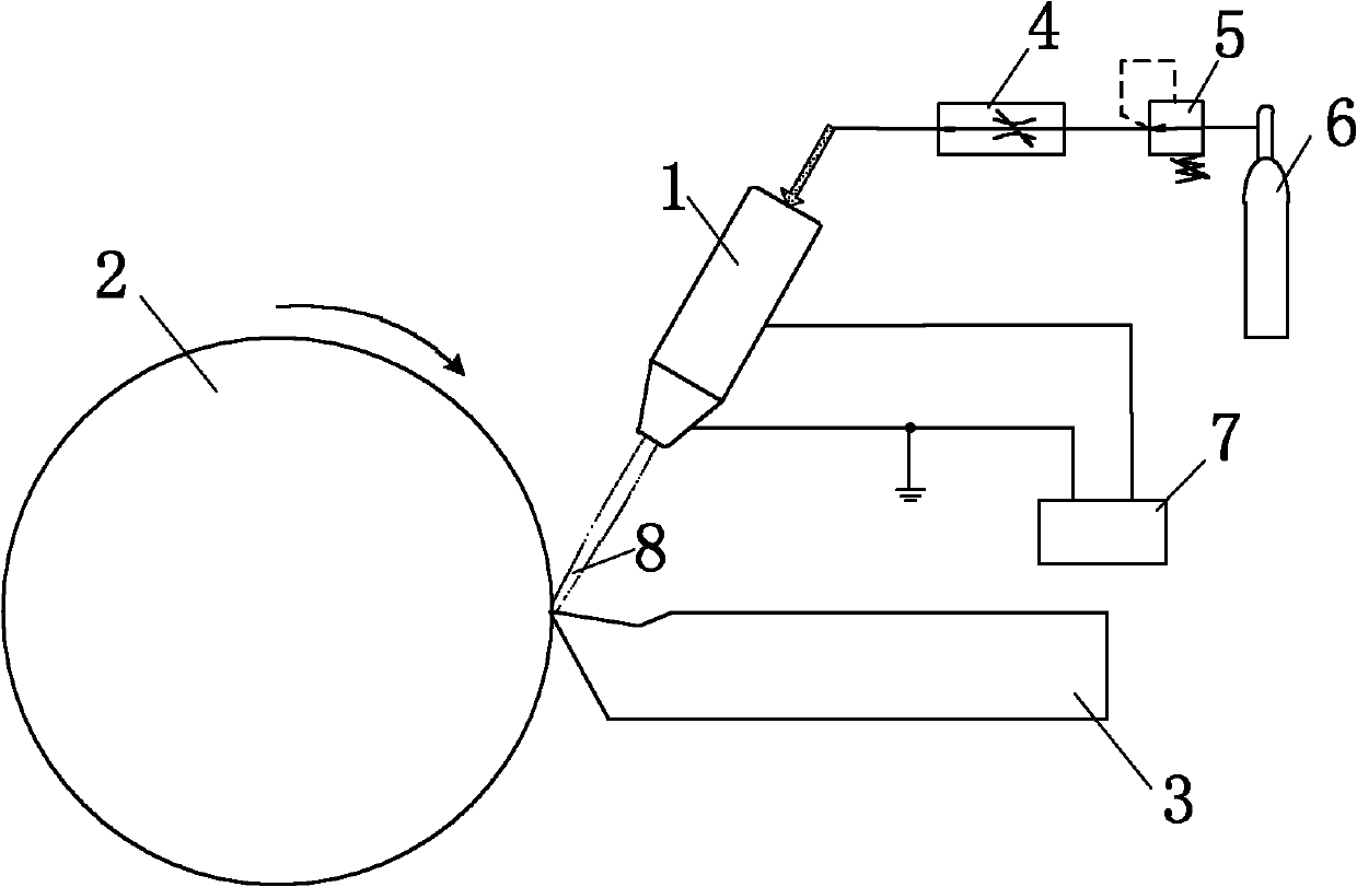 Atmospheric cold plasma jet auxiliary cutting method