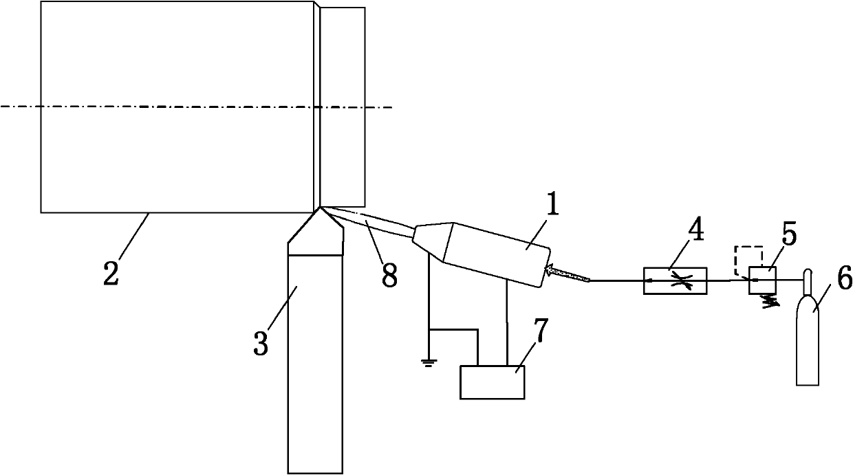 Atmospheric cold plasma jet auxiliary cutting method