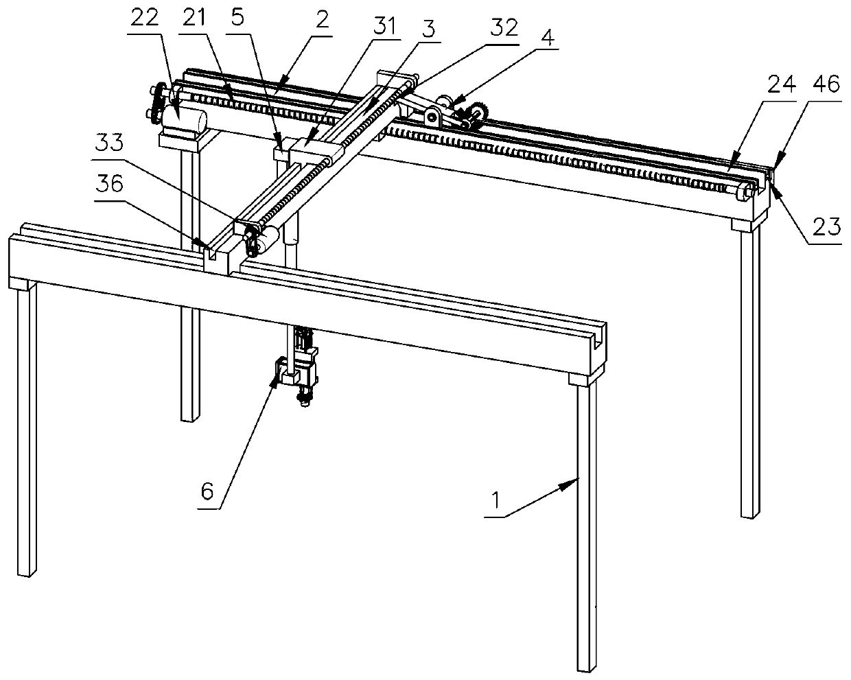 Gantry type lathe mechanical hand