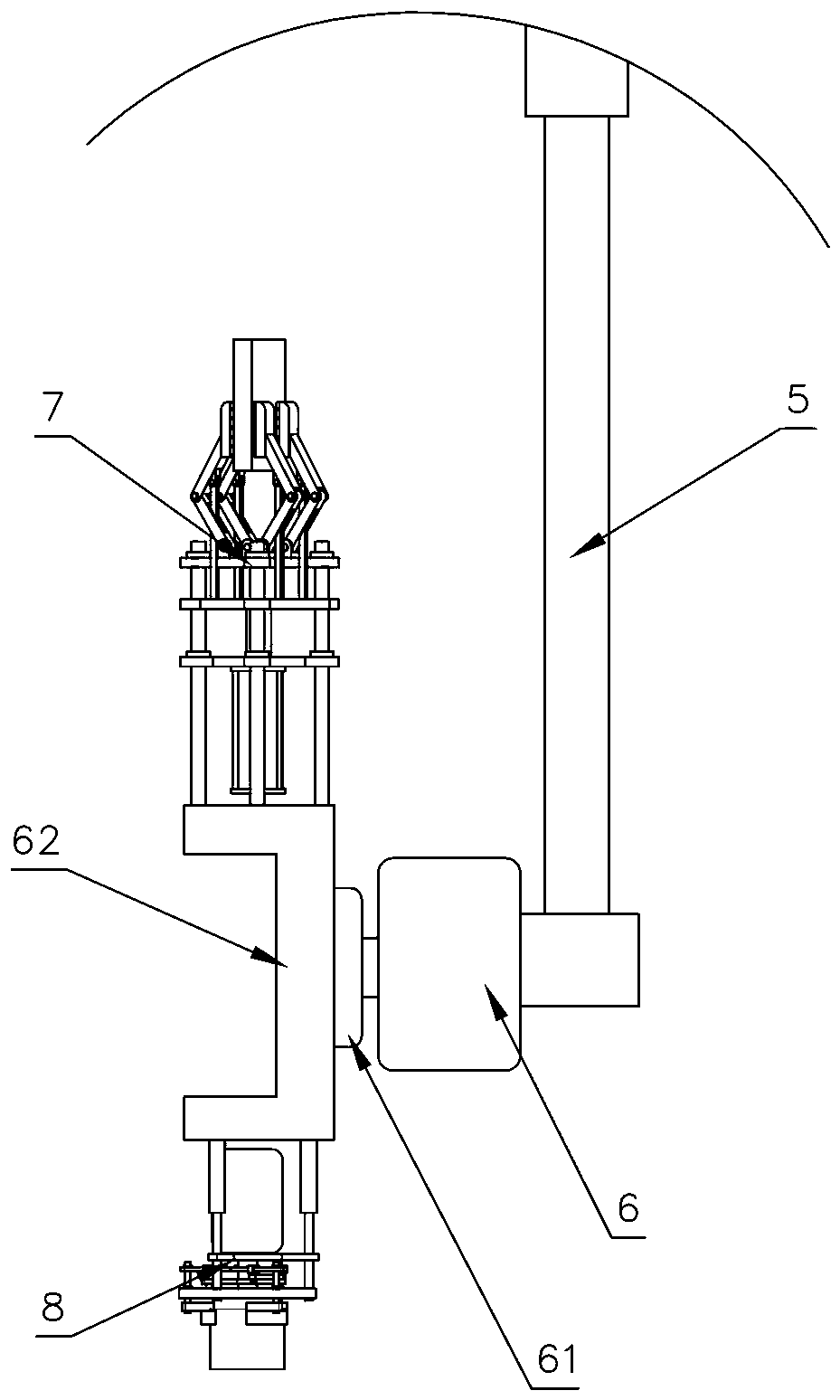 Gantry type lathe mechanical hand