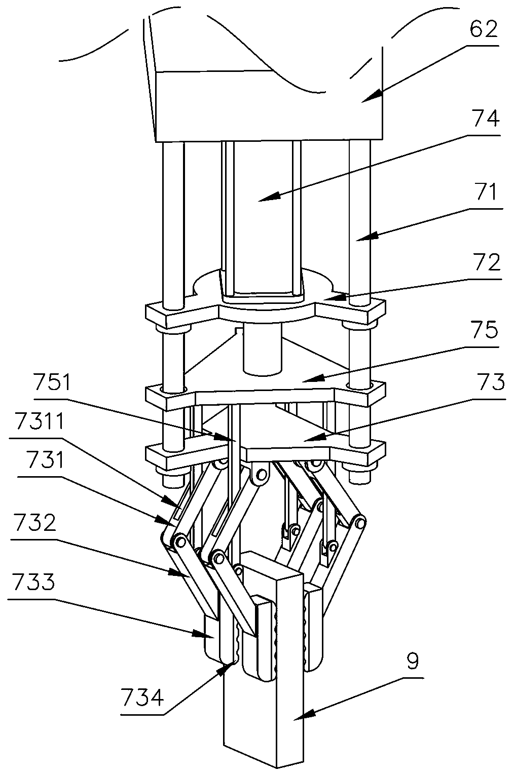 Gantry type lathe mechanical hand