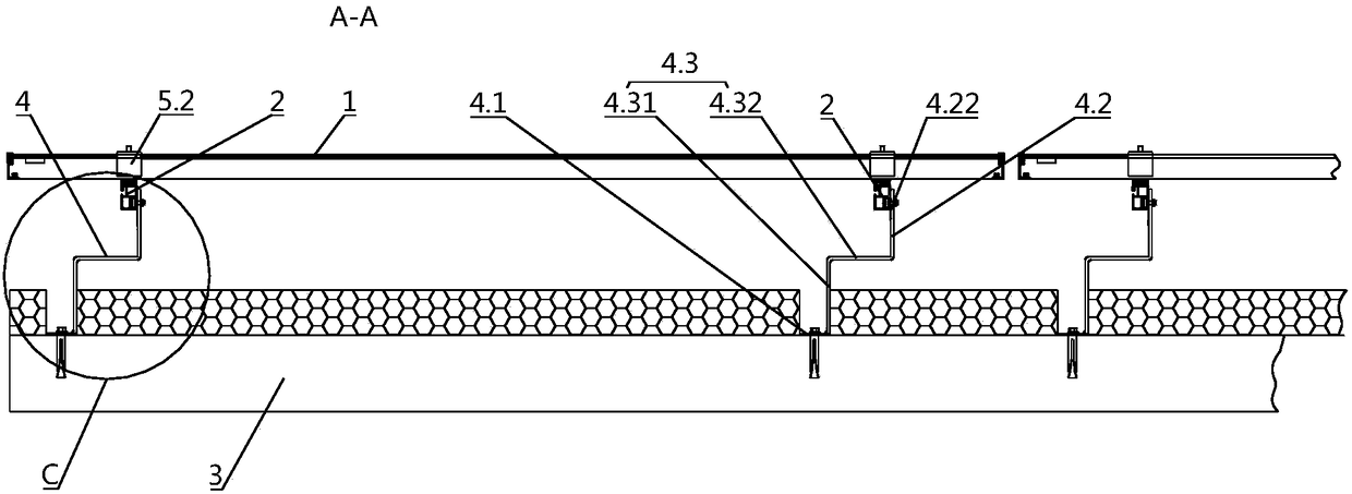 Rooftop solar photovoltaic module mounting structure