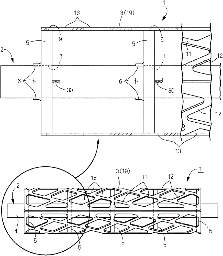 Rotary shaft body and rotary knife including the rotary shaft body